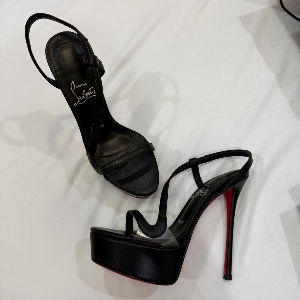Christian Louboutin Black and Red Platform Heels